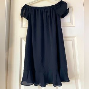 Express off shoulder black dress